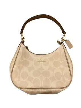 Coach Harley Hobo Bag Signature Canvas Light Khaki/Chalk Gold Hardware NWT